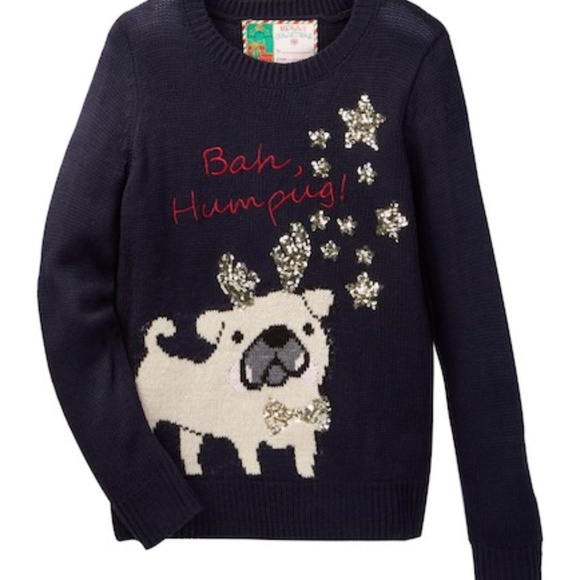Poof! Other - GIRL’S Poof! Navy Christmas Bah Humpug Sweater